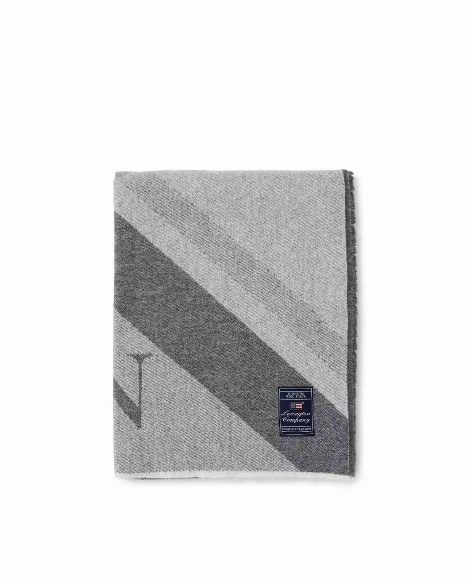 Lexington Diagonal Striped Light Wool Mix Logo Throw 3 Lexington Diagonal Striped Light Wool Mix Logo Throw