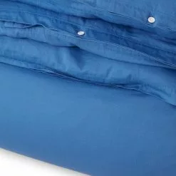 Lexington Blue Washed Cotton Sateen Påslakan 9 Lexington Blue Washed Cotton Sateen Påslakan -Sängkläder försäljning LexingtonBlueWashedCottonSateenPaslakan1