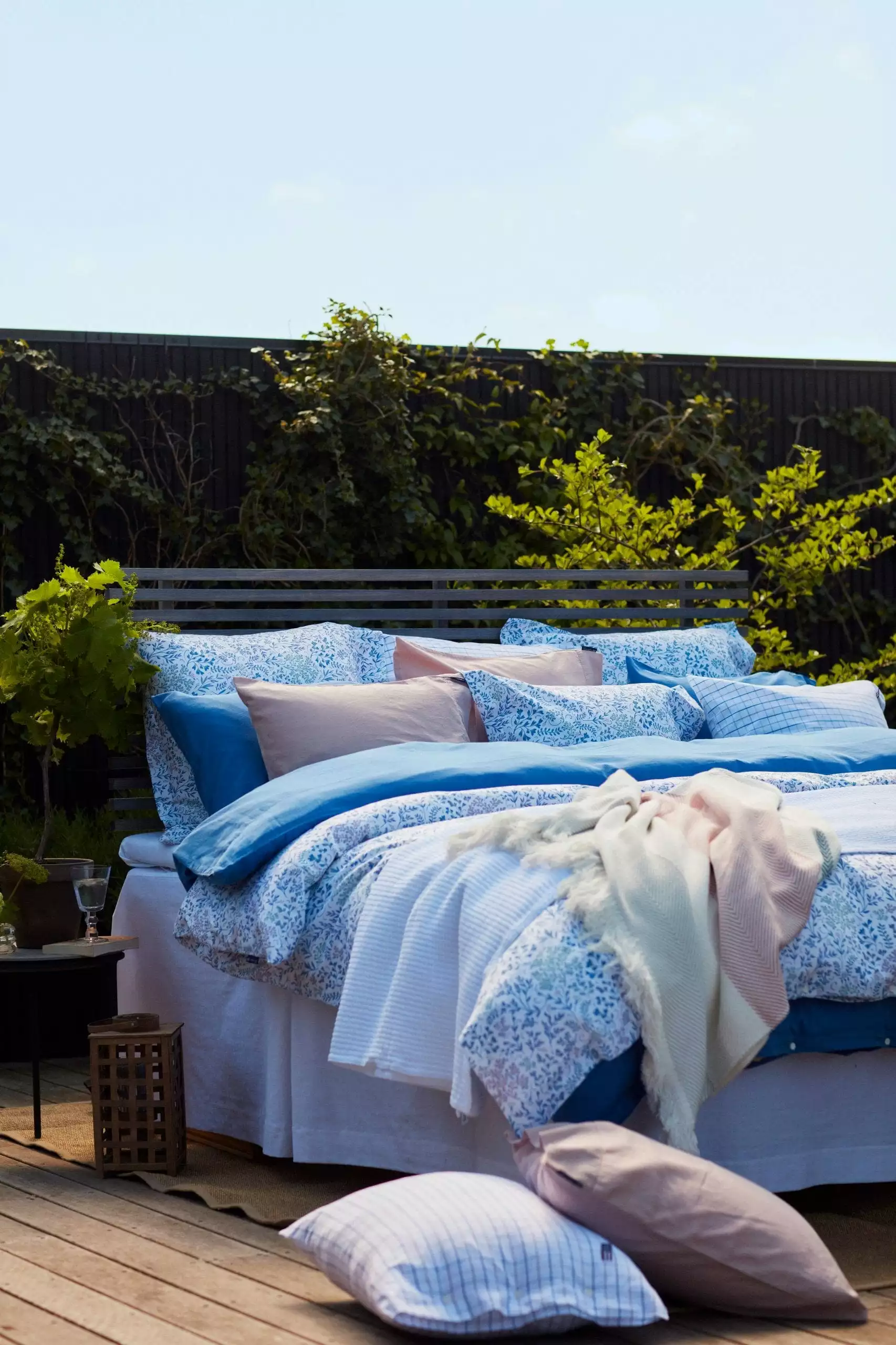 Lexington Blue Washed Cotton Sateen Påslakan 7 Lexington Blue Washed Cotton Sateen Påslakan - Bild 5