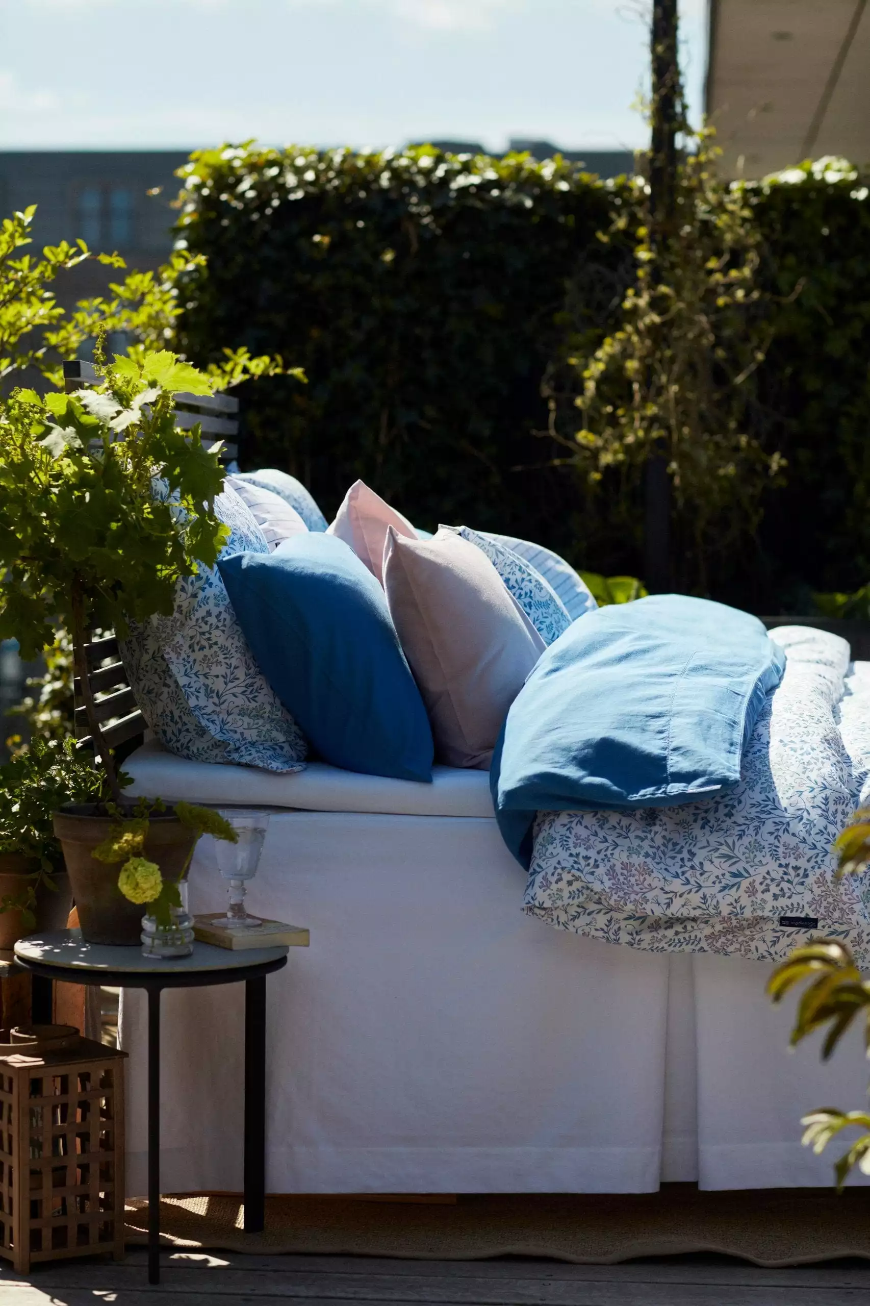 Lexington Blue Washed Cotton Sateen Örngott 4 Lexington Blue Washed Cotton Sateen Örngott - Bild 2